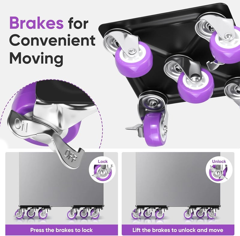 SGIP Heavy Duty Furniture Movers with Wheels, Carbon Steel Furniture Moving Dollies Wheels Casters Rollers, Lift and Wheel Combo Furniture Movers, Furniture Sliders Lifter, Max Load 2000 LB (5.3 x 5.3 IN) - Image 4